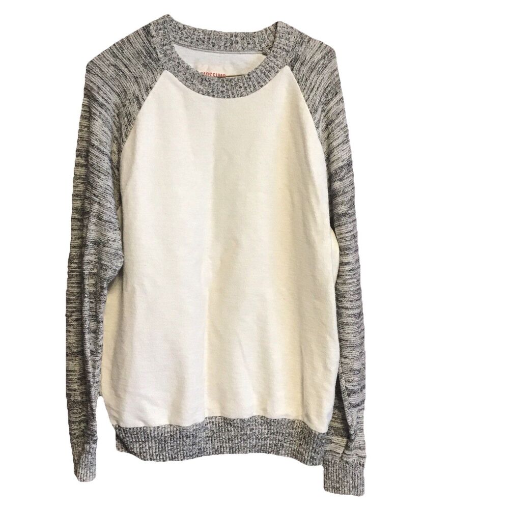 Mossimo Supply Co Off White Grey Pullover Sweatshirt Sweater Men’s Large Y2K - Picture 2 of 4